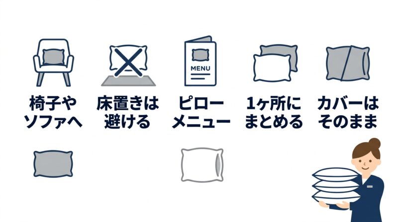 使わない枕の置き場所と宿泊マナー