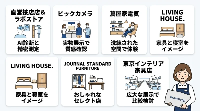 ブレインスリープ ピローを試せる全国の取扱店舗