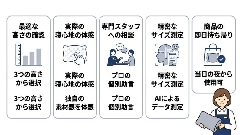 店舗で実物を体験する5つのメリット
